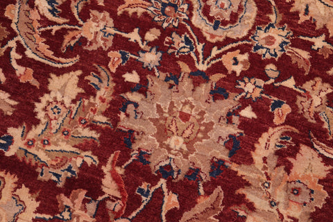 handmade Transitional Agra Drk. Red Blue Hand Knotted RECTANGLE 100% WOOL area rug 8 x 10