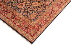 Antique Mahal Santana Green/Gray Wool Rug - 8'1''X9'8''