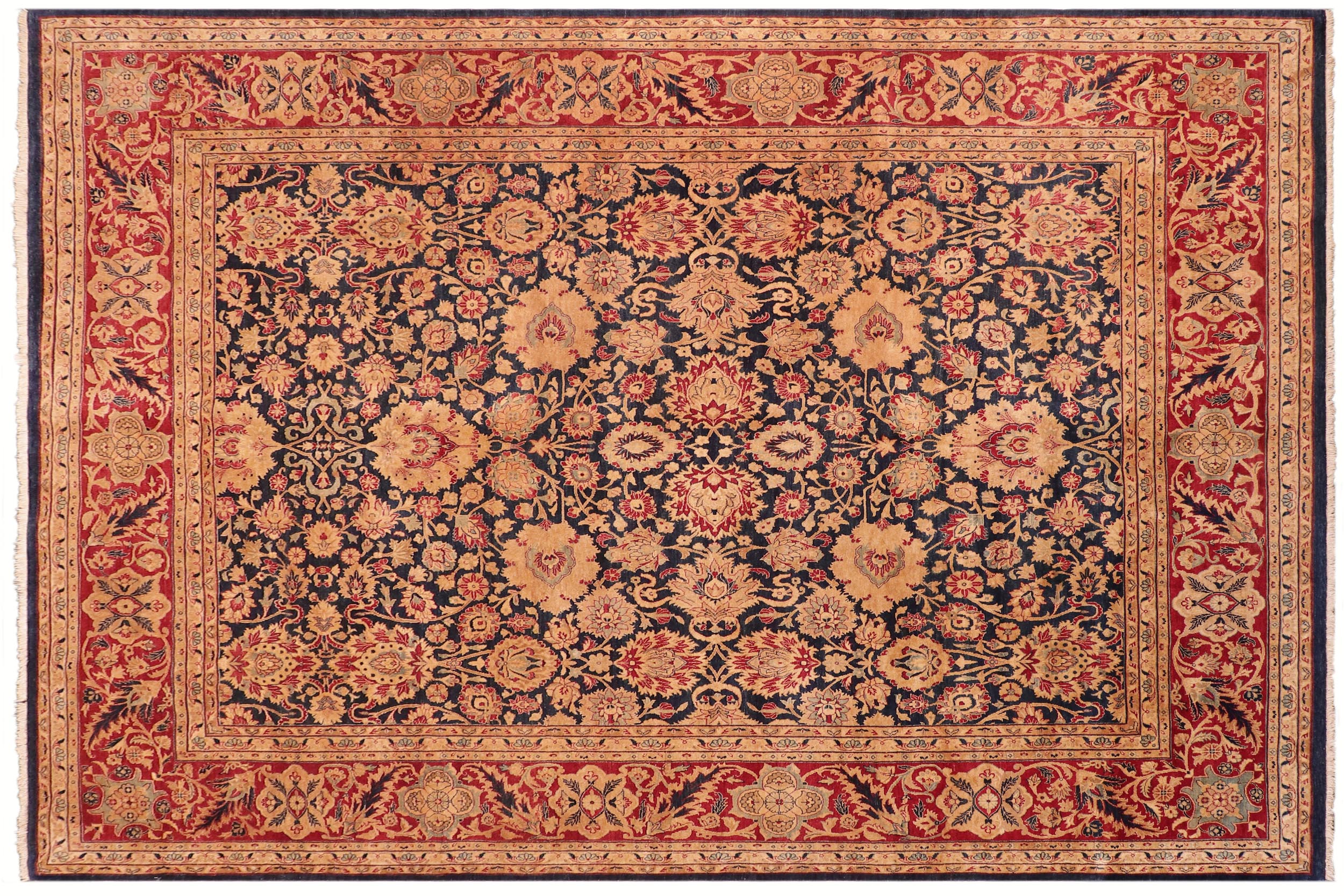 handmade Transitional Mahal Lt. Green Lt. Gray Hand Knotted RECTANGLE 100% WOOL area rug 8 x 10