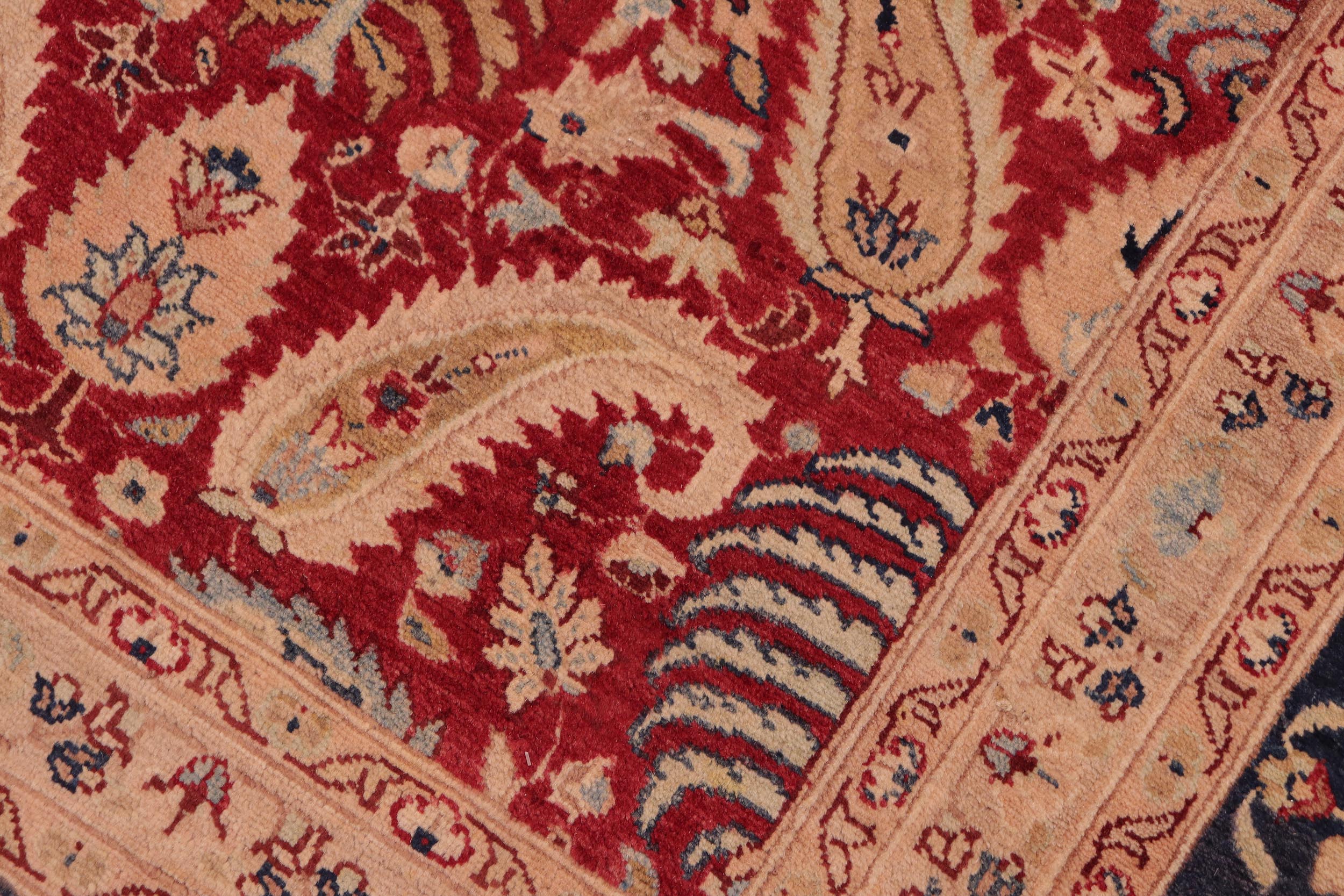 handmade Transitional Sarook Red Blue Hand Knotted RECTANGLE 100% WOOL area rug 8 x 10