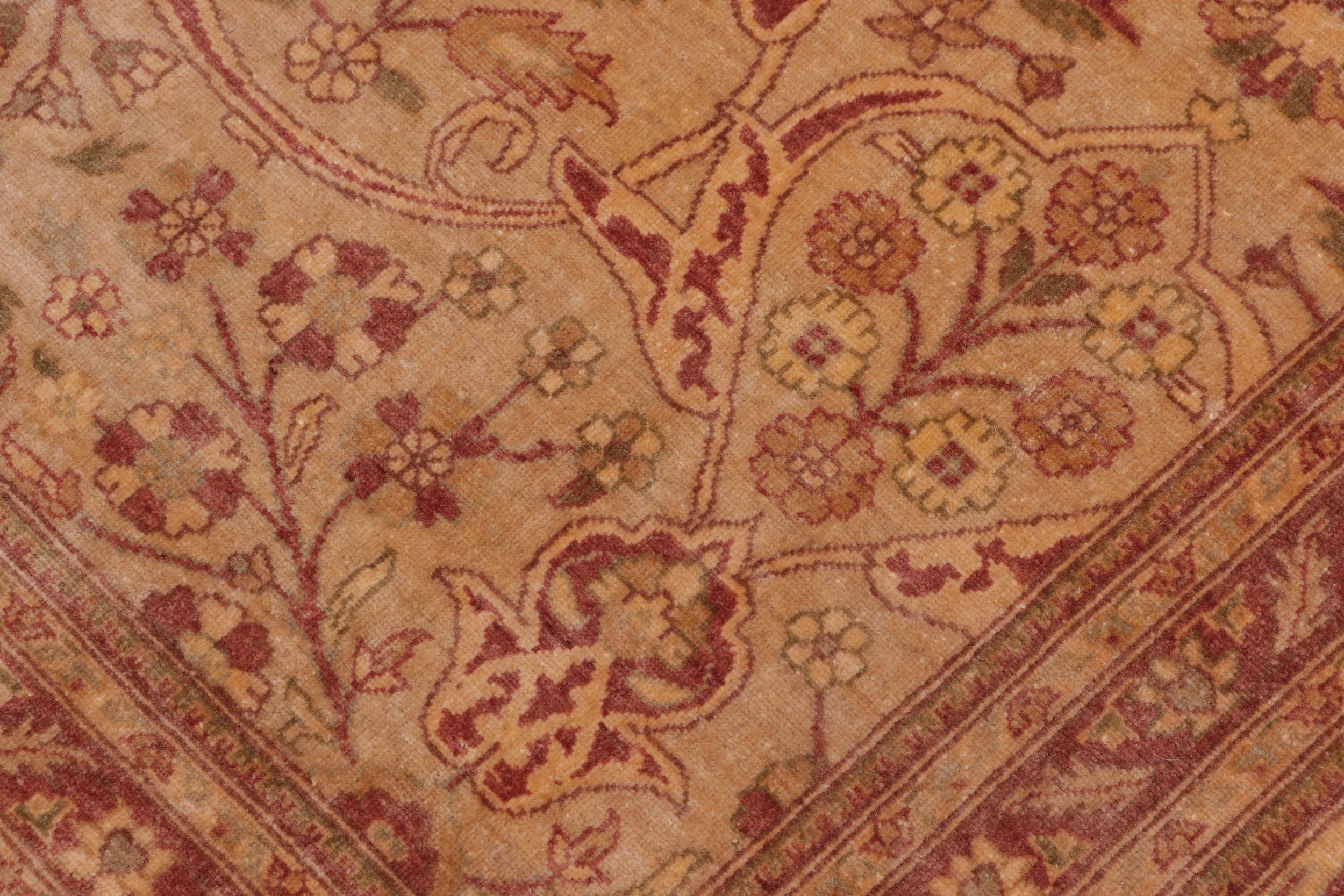 handmade Traditional Tabriz Lt. Gold Lt. Brown Hand Knotted RECTANGLE 100% WOOL area rug 9 x 12