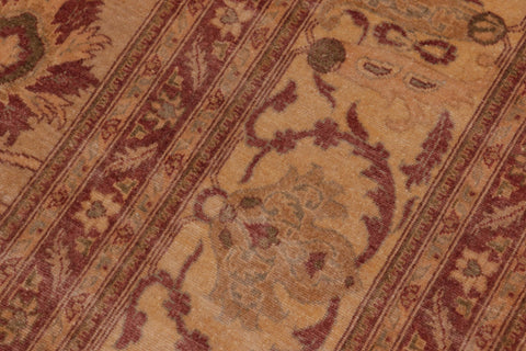 handmade Traditional Tabriz Lt. Gold Lt. Brown Hand Knotted RECTANGLE 100% WOOL area rug 9 x 12