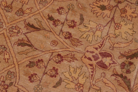 handmade Traditional Tabriz Lt. Gold Lt. Brown Hand Knotted RECTANGLE 100% WOOL area rug 9'X12'