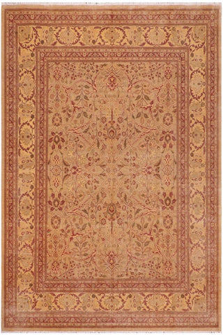 handmade Traditional Tabriz Lt. Gold Lt. Brown Hand Knotted RECTANGLE 100% WOOL area rug 9'X12'