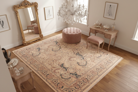 handmade Transitional  Ivory Ivory Hand Knotted RECTANGLE 100% WOOL area rug 8 x 10