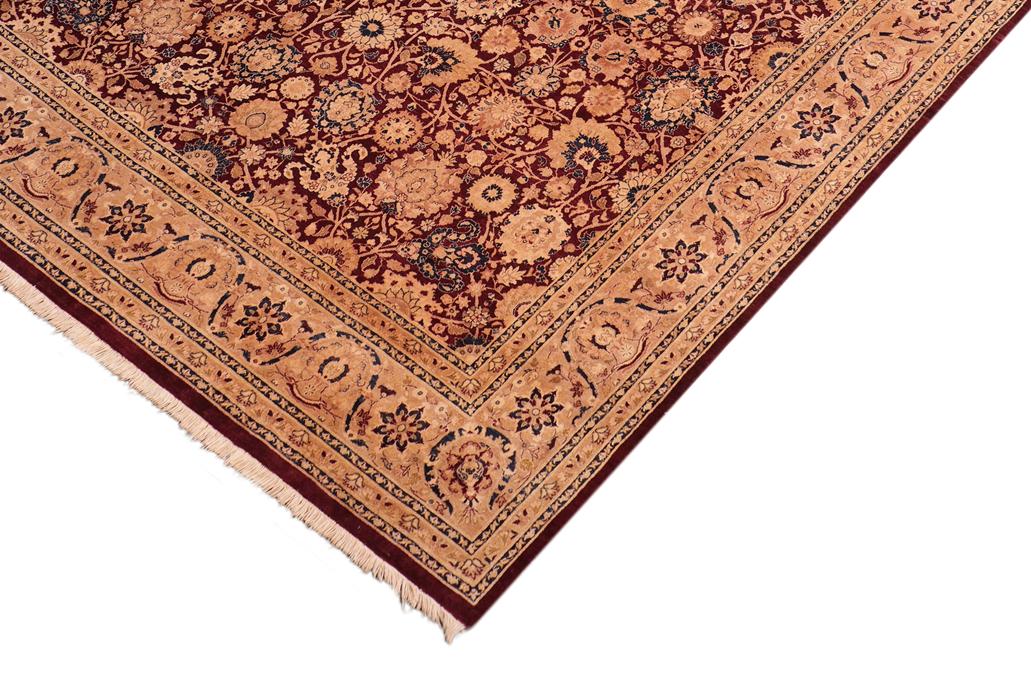Vintage Tabriz Kellee Aubergine/Brown Wool Rug - 8'2'' x 10'5''