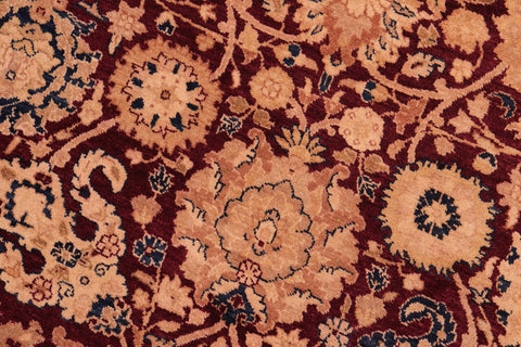 handmade Transitional Tabriz Aubergine Lt. Brown Hand Knotted RECTANGLE 100% WOOL area rug 8 x 10