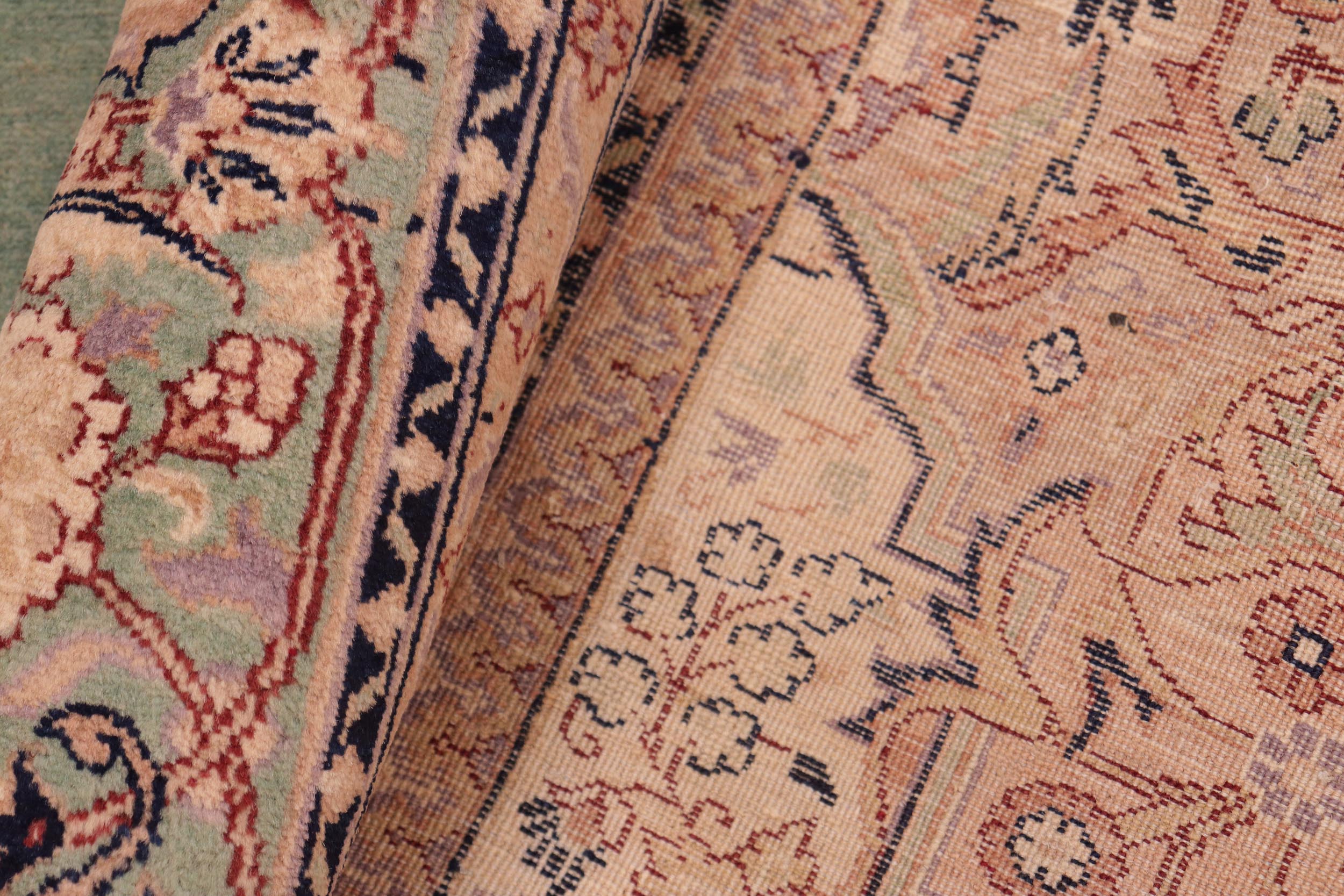 handmade Traditional  Lt. Green Lt. Green Hand Knotted RECTANGLE 100% WOOL area rug 8 x 10