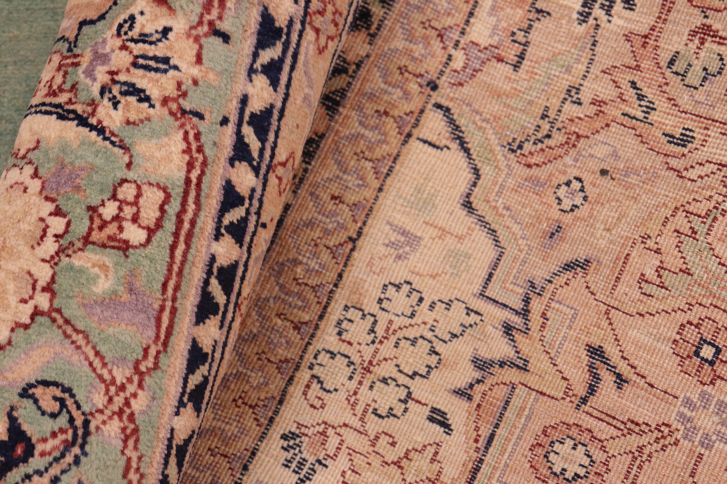 handmade Traditional  Lt. Green Lt. Green Hand Knotted RECTANGLE 100% WOOL area rug 8x10