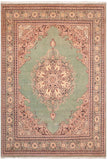 Traditional  Indira Lt. Green Lt. Green Hand Knotted Area rugs 8 x 10