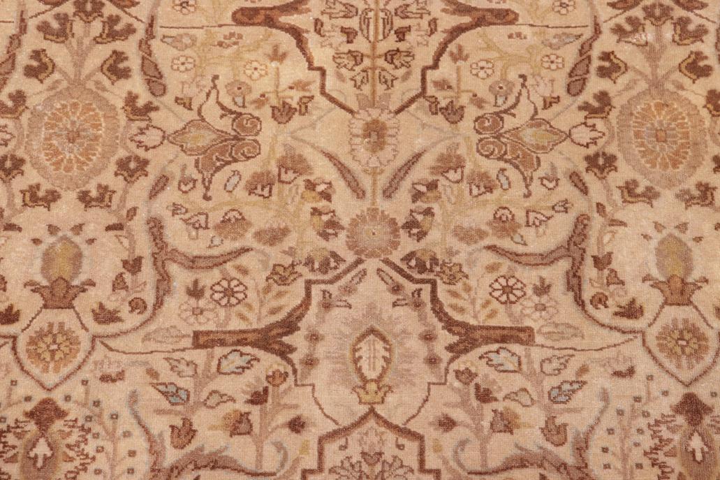 handmade Traditional Lahore Gold Tan Hand Knotted RECTANGLE 100% WOOL area rug 8'X10'
