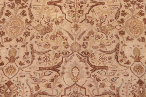 handmade Traditional Lahore Gold Tan Hand Knotted RECTANGLE 100% WOOL area rug 8'X10'