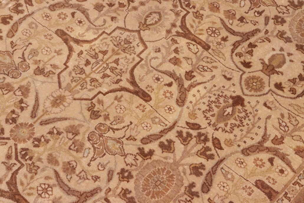 handmade Traditional Lahore Gold Tan Hand Knotted RECTANGLE 100% WOOL area rug 8'X10'