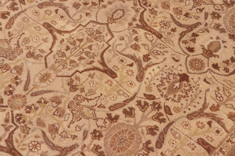 handmade Traditional Lahore Gold Tan Hand Knotted RECTANGLE 100% WOOL area rug 8'X10'