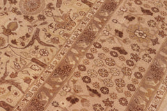 handmade Traditional Lahore Gold Tan Hand Knotted RECTANGLE 100% WOOL area rug 8'X10'