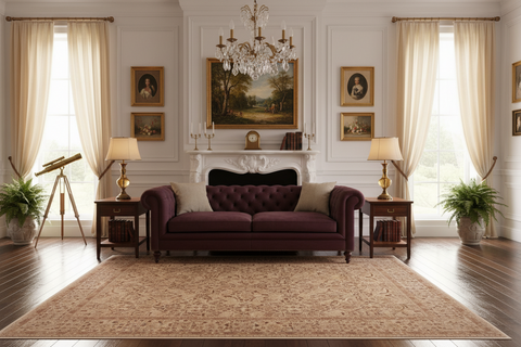 Turkish Knotted Istanbul Glinda Gold/Tan Wool Rug - 8'3''X10'0''