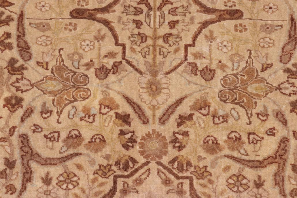 handmade Traditional Lahore Gold Tan Hand Knotted RECTANGLE 100% WOOL area rug 8'X10'