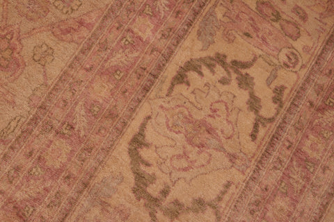 handmade Transitional Lahore Tan Green Hand Knotted RECTANGLE 100% WOOL area rug 8' x 10'