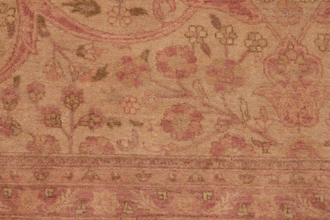 handmade Transitional Lahore Tan Green Hand Knotted RECTANGLE 100% WOOL area rug 8' x 10'