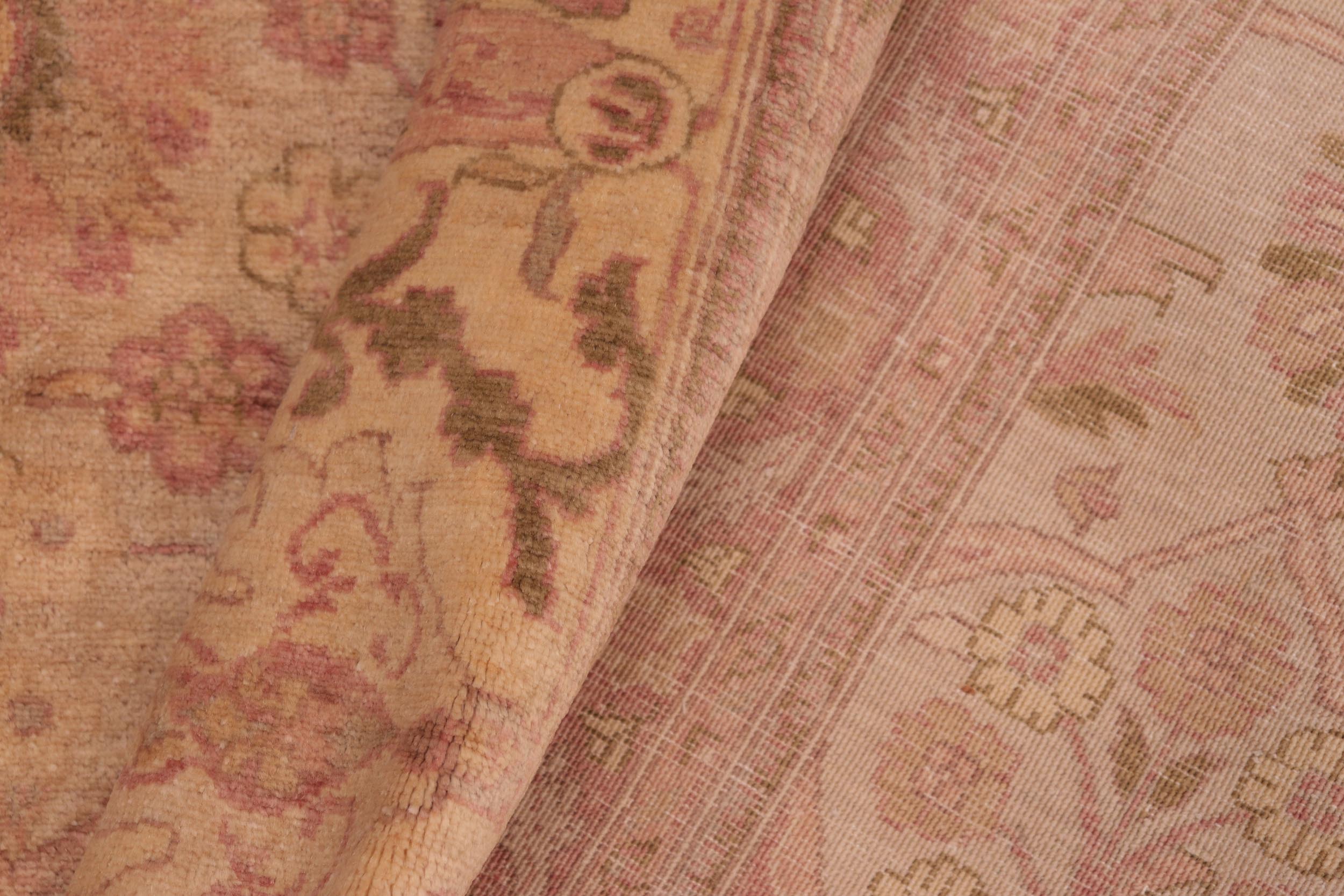 handmade Transitional Lahore Tan Green Hand Knotted RECTANGLE 100% WOOL area rug 8' x 10'
