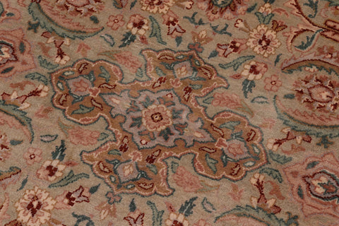 handmade Transitional  Lt. Green Gray Hand Knotted RECTANGLE 100% WOOL area rug 8' x 10'
