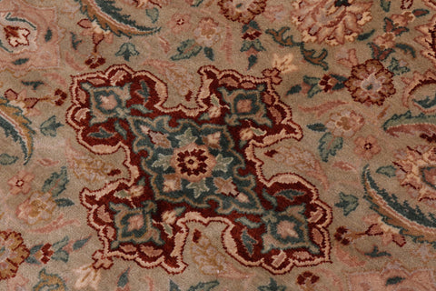 handmade Transitional  Lt. Green Gray Hand Knotted RECTANGLE 100% WOOL area rug 8' x 10'