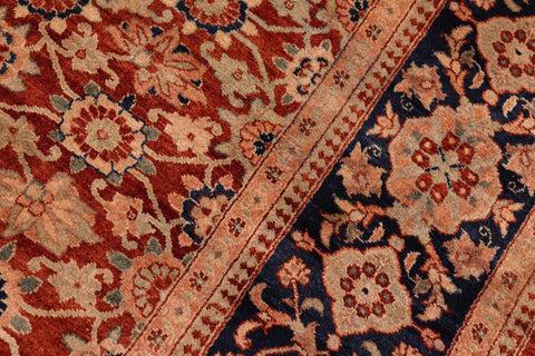 handmade Traditional Bakshi Rust Drk. Blue Hand Knotted RECTANGLE 100% WOOL area rug 8' x 11'