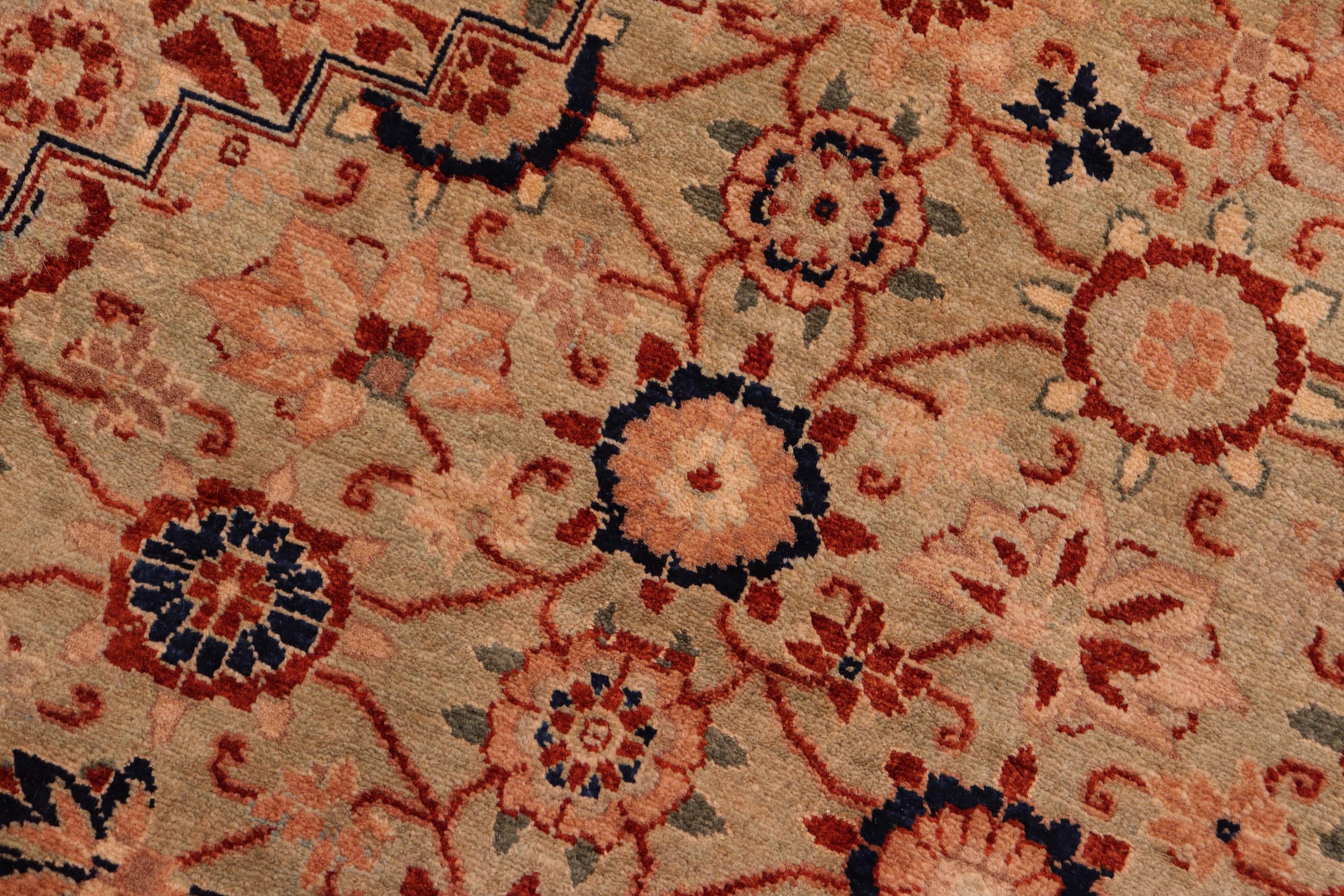 handmade Traditional Bakshi Rust Drk. Blue Hand Knotted RECTANGLE 100% WOOL area rug 8' x 11'