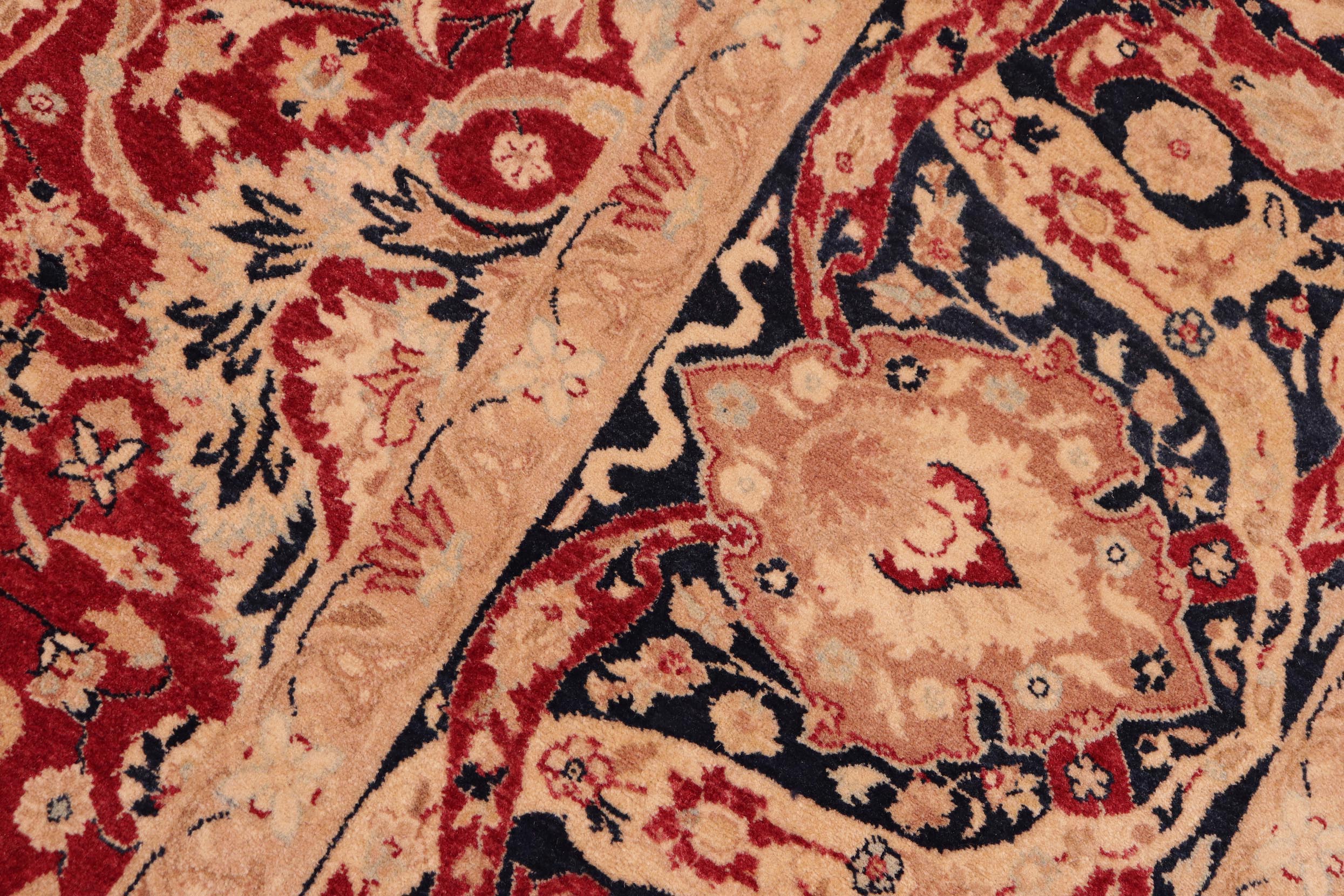 handmade Transitional Anmol Agra Red Blue Hand Knotted RECTANGLE 100% WOOL area rug 8x10