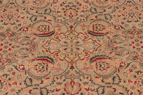 handmade Traditional Kashan Lt. Green Lt. Green Hand Knotted RECTANGLE 100% WOOL area rug 8' x 10'