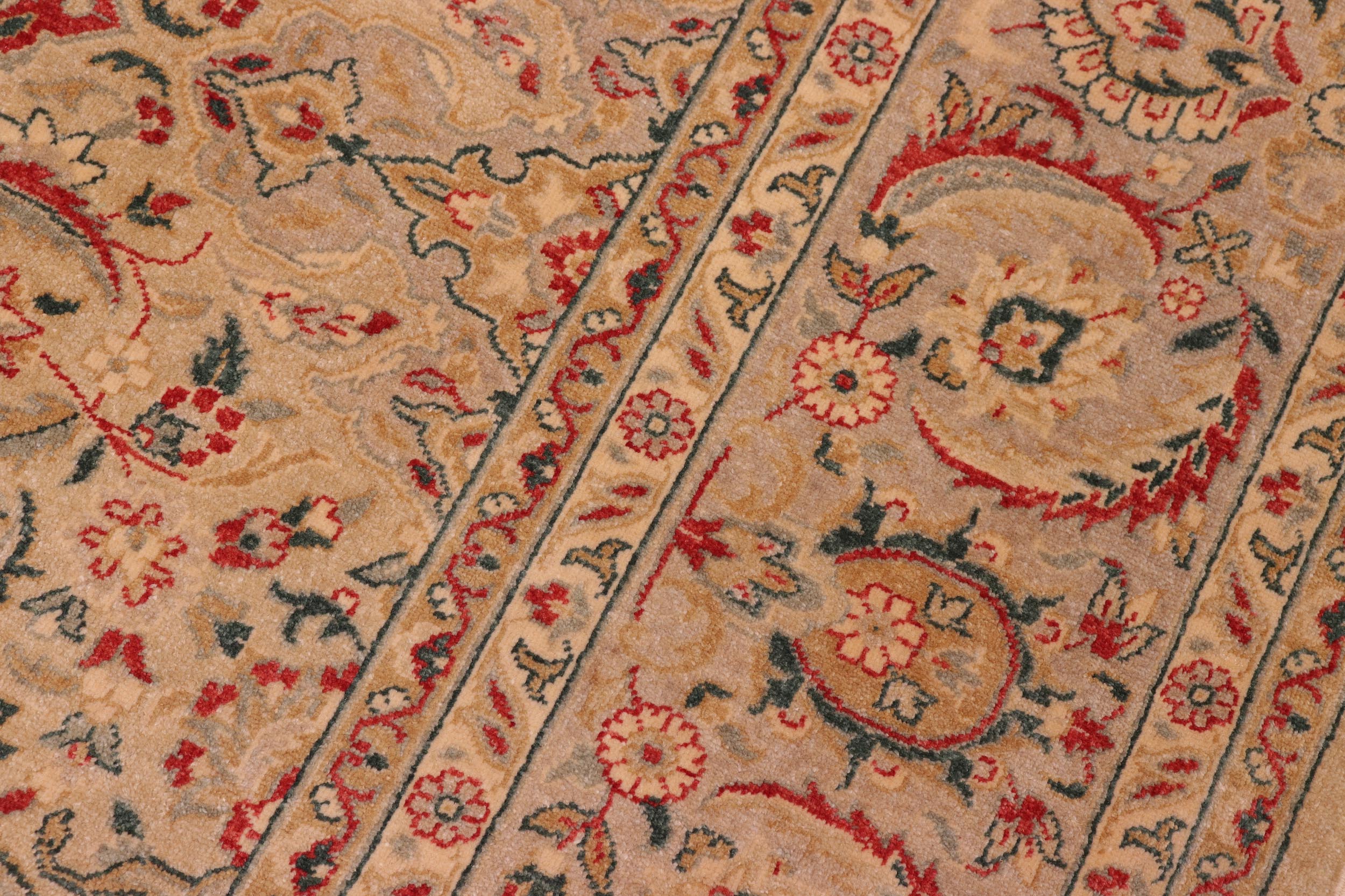 handmade Traditional Kashan Lt. Green Lt. Green Hand Knotted RECTANGLE 100% WOOL area rug 8' x 10'