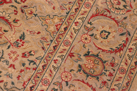 handmade Traditional Kashan Lt. Green Lt. Green Hand Knotted RECTANGLE 100% WOOL area rug 8' x 10'