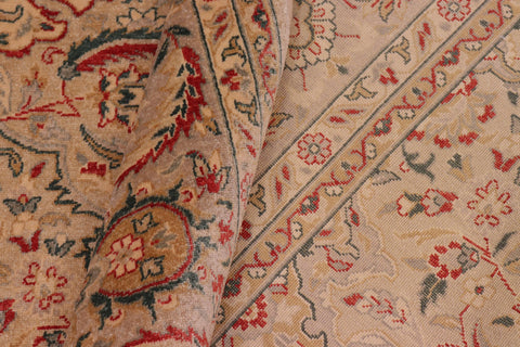 handmade Traditional Kashan Lt. Green Lt. Green Hand Knotted RECTANGLE 100% WOOL area rug 8' x 10'
