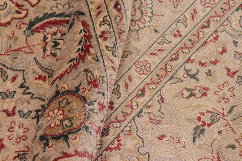 handmade Traditional Kashan Lt. Green Lt. Green Hand Knotted RECTANGLE 100% WOOL area rug 8'X10'