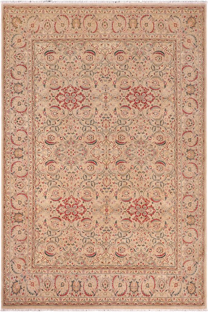 handmade Traditional Kashan Lt. Green Lt. Green Hand Knotted RECTANGLE 100% WOOL area rug 8'X10'