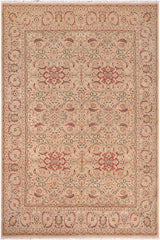 handmade Traditional Kashan Lt. Green Lt. Green Hand Knotted RECTANGLE 100% WOOL area rug 8'X10'