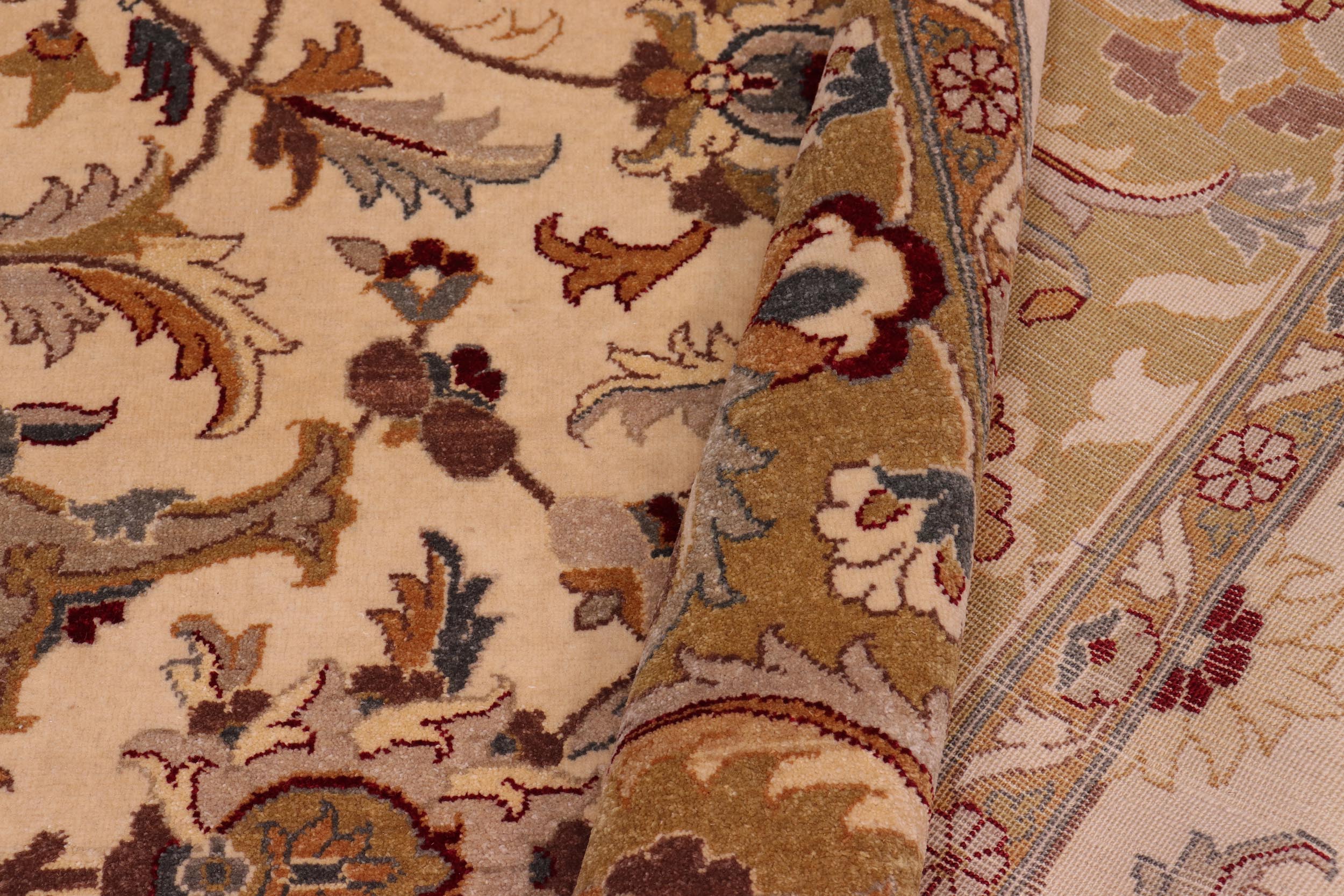 handmade Traditional  Lt. Tan Gold Hand Knotted RECTANGLE 100% WOOL area rug 8' x 10'