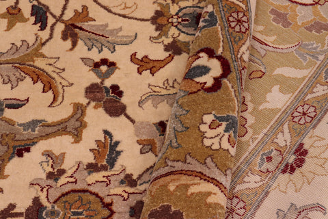 handmade Traditional  Lt. Tan Gold Hand Knotted RECTANGLE 100% WOOL area rug 8' x 10'