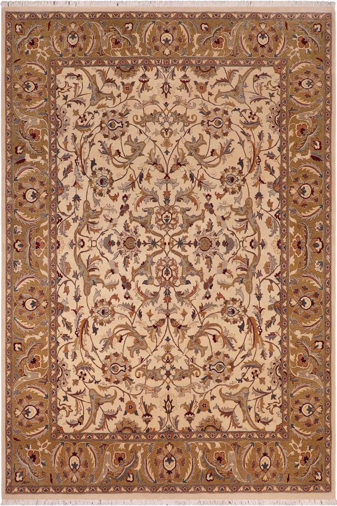 handmade Traditional  Lt. Tan Gold Hand Knotted RECTANGLE 100% WOOL area rug 8'X10'