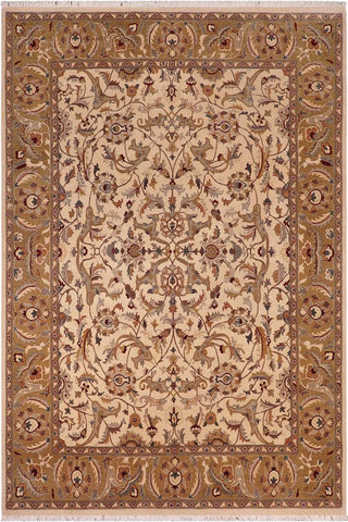 handmade Traditional  Lt. Tan Gold Hand Knotted RECTANGLE 100% WOOL area rug 8'X10'
