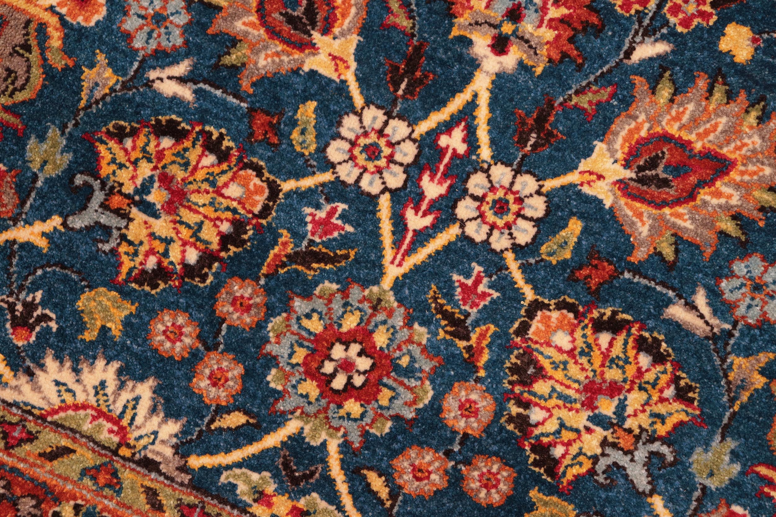 handmade Transitional Design Blue Beige Hand Knotted RECTANGLE 100% WOOL area rug 8' x 10'