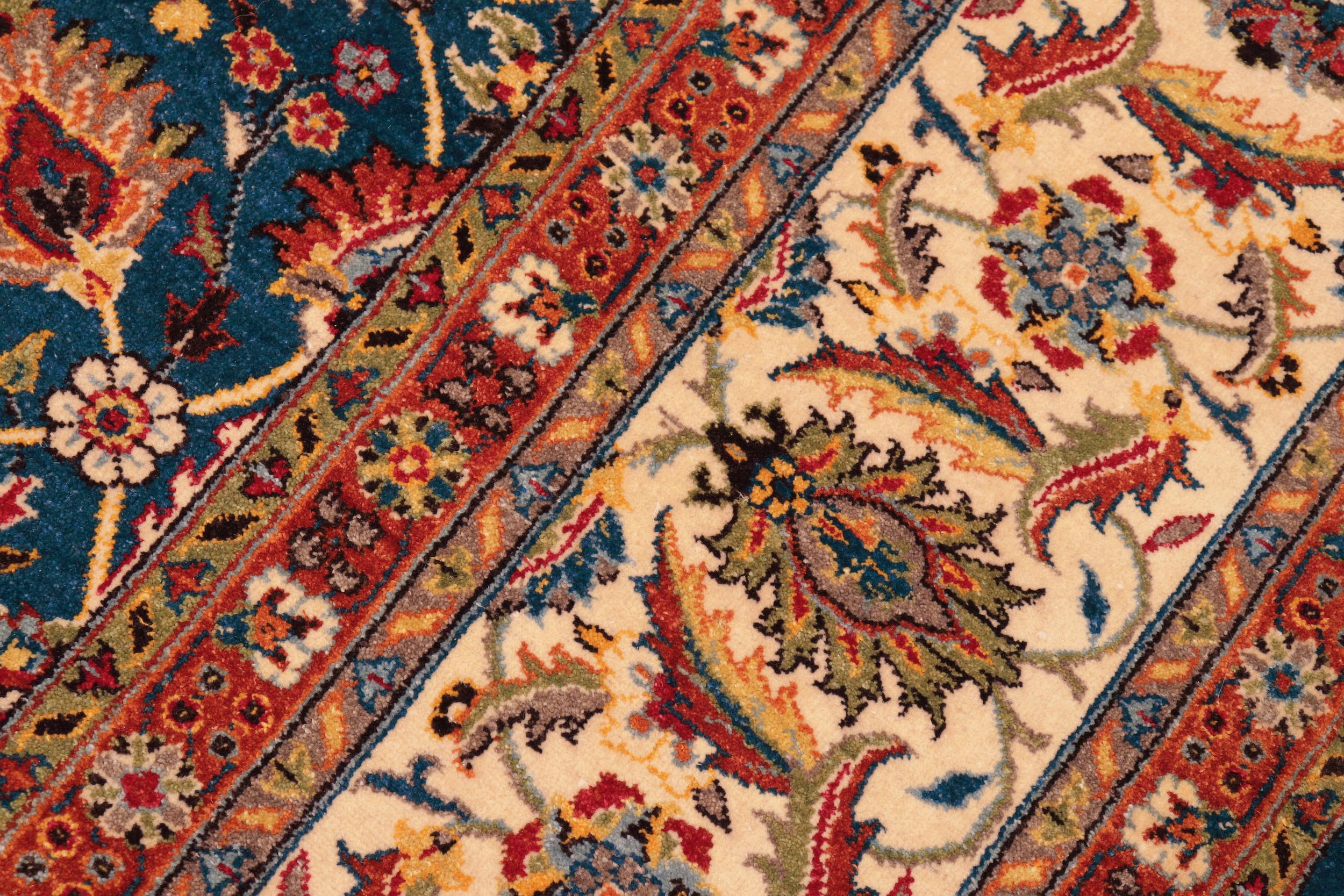 handmade Transitional Design Blue Beige Hand Knotted RECTANGLE 100% WOOL area rug 8' x 10'