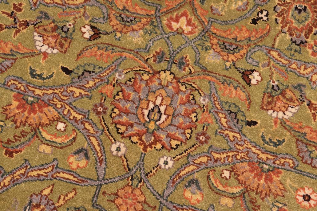 handmade Traditional Design Green Gold Hand Knotted RECTANGLE 100% WOOL area rug 8'X10'