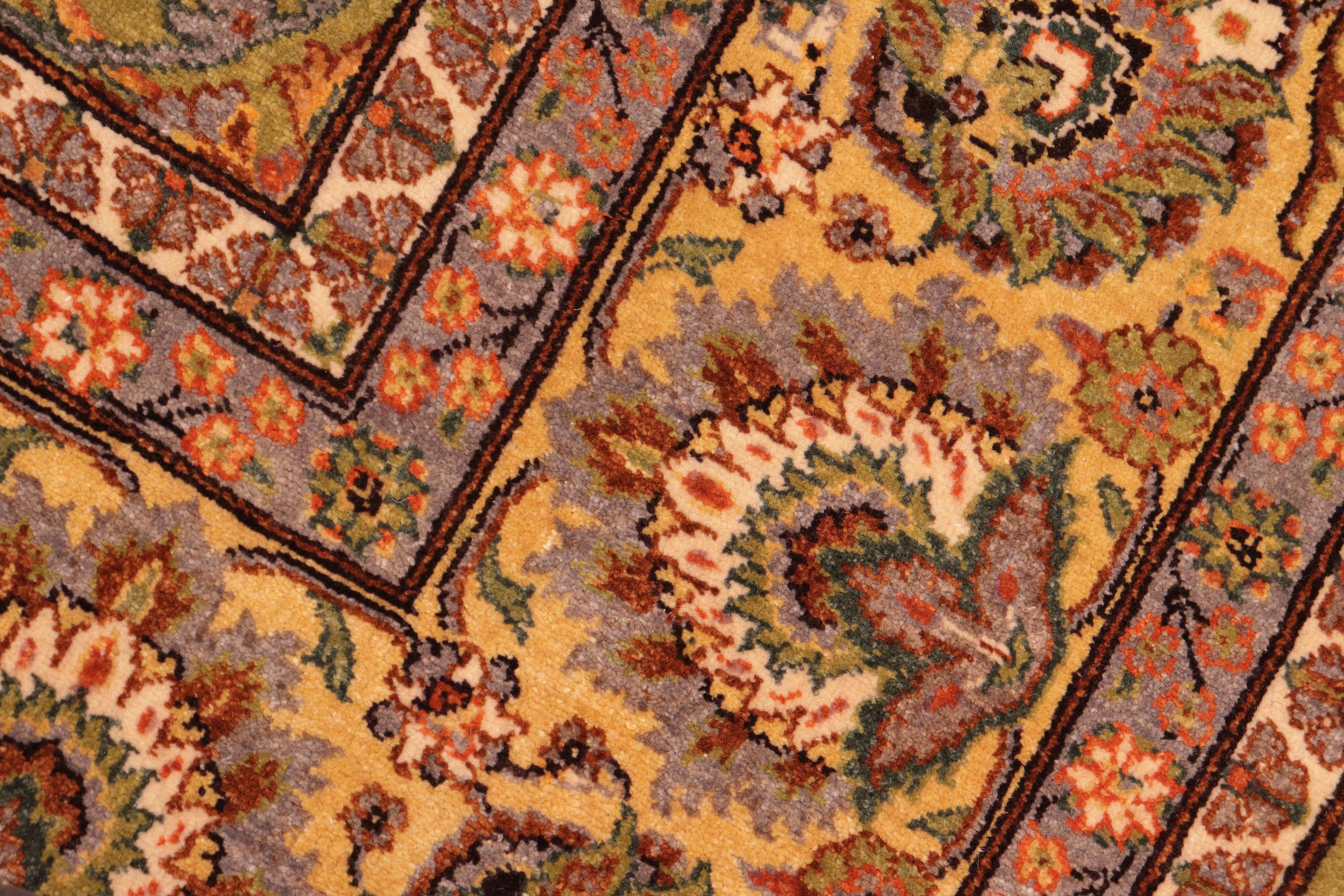 handmade Traditional Design Green Gold Hand Knotted RECTANGLE 100% WOOL area rug 8' x 10'