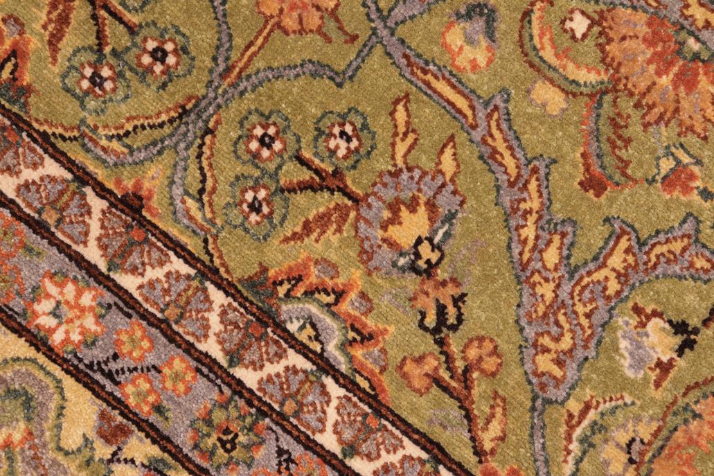 handmade Traditional Design Green Gold Hand Knotted RECTANGLE 100% WOOL area rug 8'X10'