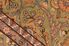 handmade Traditional Design Green Gold Hand Knotted RECTANGLE 100% WOOL area rug 8'X10'