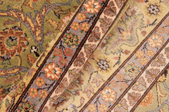 handmade Traditional Design Green Gold Hand Knotted RECTANGLE 100% WOOL area rug 8'X10'