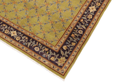 handmade Transitional Design Green Blue Hand Knotted RECTANGLE 100% WOOL area rug 8'X10'