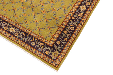 handmade Transitional Design Green Blue Hand Knotted RECTANGLE 100% WOOL area rug 8' x 10'
