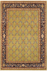 handmade Transitional Design Green Blue Hand Knotted RECTANGLE 100% WOOL area rug 8'X10'